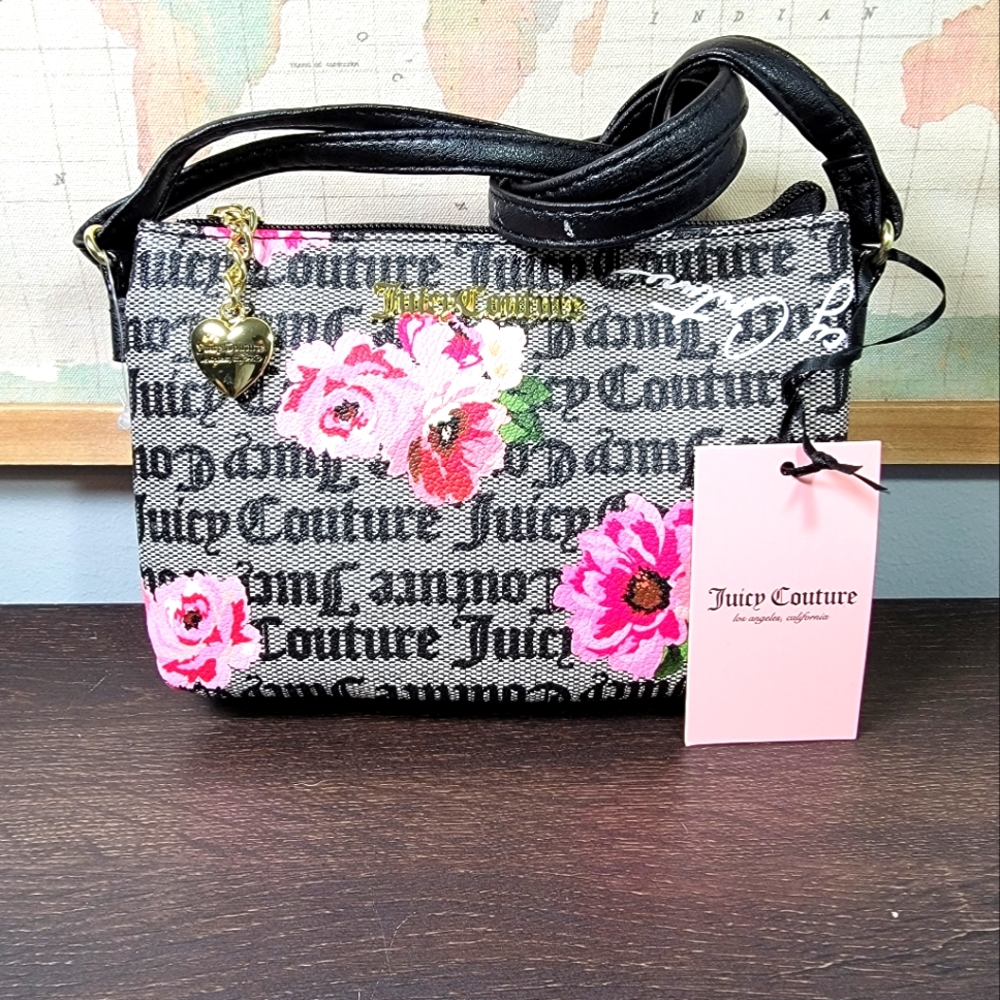 BRAND NEW Juicy Couture Petal Stat Black Crossbody Bag